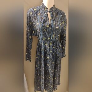 Women's Sonia Rykiel Paris Silk Midi Floral Shirt Dress FR 34 / US 2